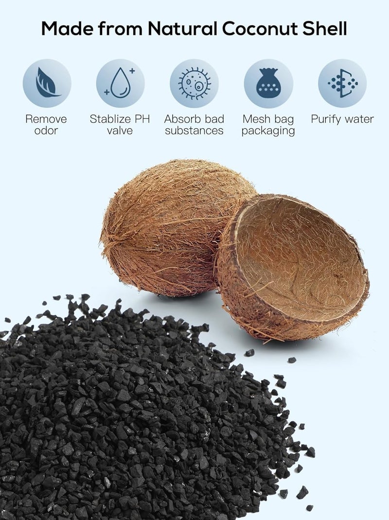 VAYINATO ® Activated Carbon Aquarium Filter Bags Fish Tank, 1kg- Aquarium Filter Media Activated Carbon Granules - Pond Canister Filter Net Mesh Granules by Petzlifeworld - Image 3