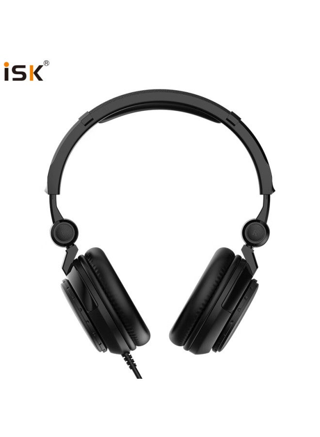 Iskhp800 Professional Monitoring Headphones With Built-in Microphone, Portable Bag, Adapter, Fully Enclosed Foldable Design For Recording, Compatible With Computer And Mobile Sound Cards, Obsidian Black - Image 3