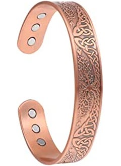 Generic Pure Copper Magnetic Bracelet Magnetic Therapy Bracelet Magnetic Healing Bracelet Cuff Bracelet Energy Healing Bracelet for Women Men Joint Pain Arthritis Relief  - Image 1
