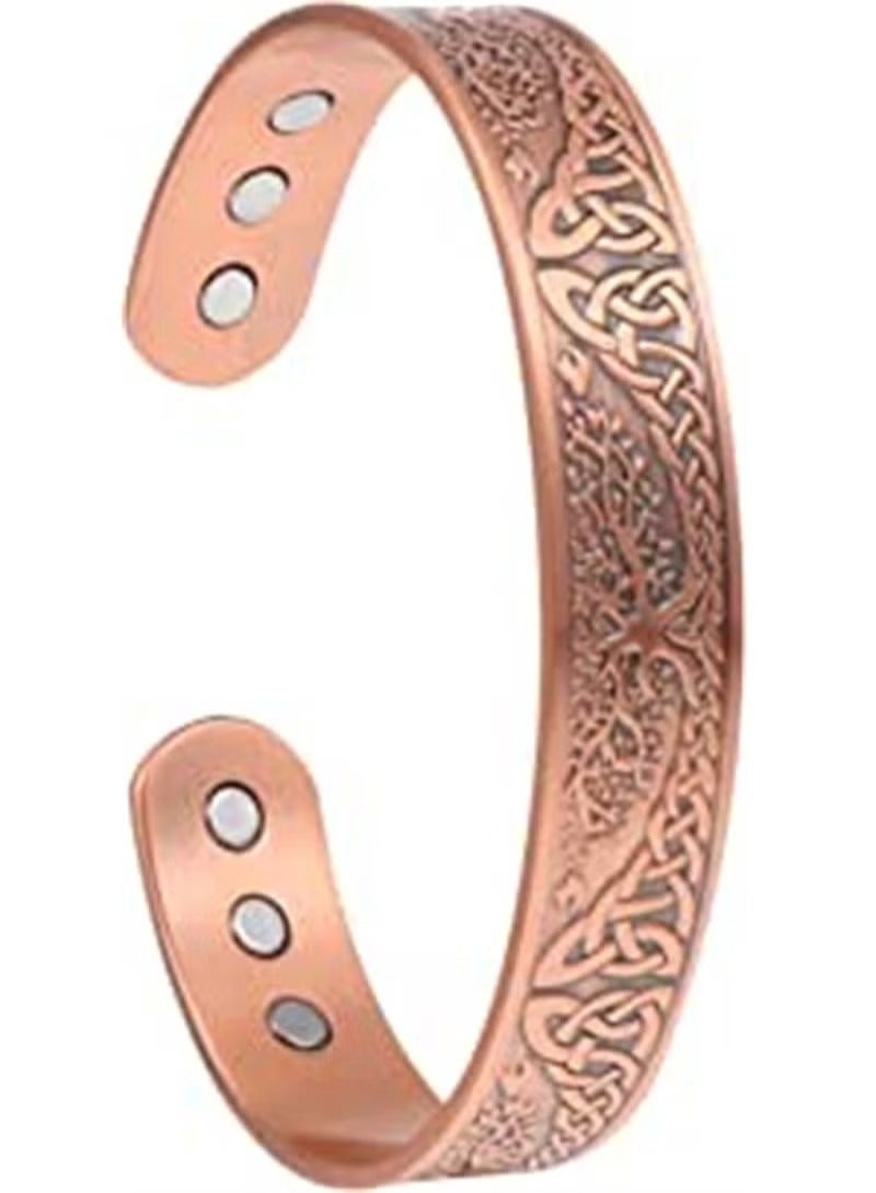 Pure Copper Magnetic Bracelet Magnetic Therapy Bracelet Magnetic Healing Bracelet Cuff Bracelet Energy Healing Bracelet for Women Men Joint Pain Arthritis Relief  - Image 1