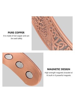 Generic Pure Copper Magnetic Bracelet Magnetic Therapy Bracelet Magnetic Healing Bracelet Cuff Bracelet Energy Healing Bracelet for Women Men Joint Pain Arthritis Relief  - Image 3