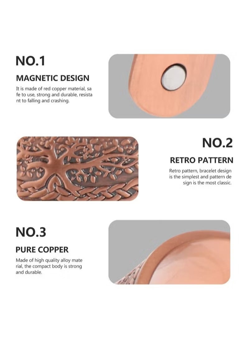 Pure Copper Magnetic Bracelet Magnetic Therapy Bracelet Magnetic Healing Bracelet Cuff Bracelet Energy Healing Bracelet for Women Men Joint Pain Arthritis Relief  - Image 2