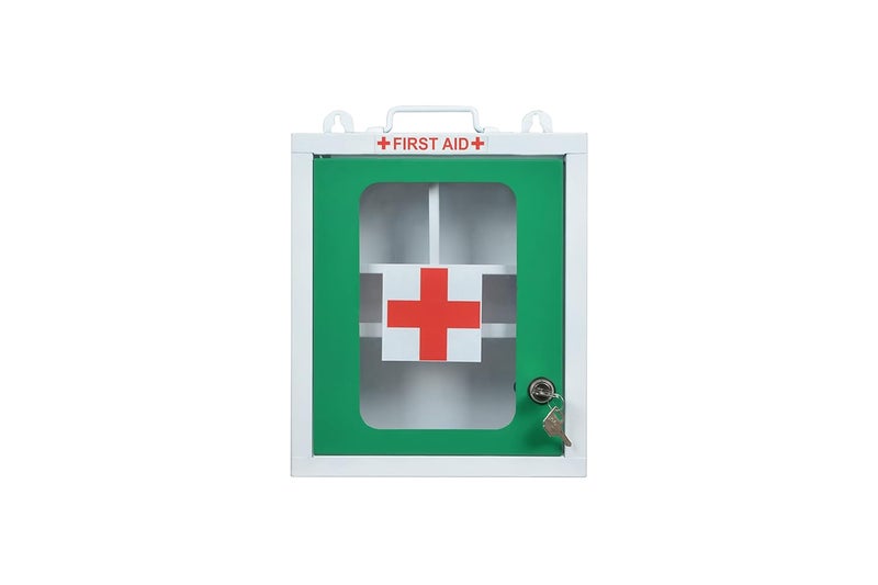 SPYLOCK Double Heavy Metal First Aid Kit BoxEmergency Medical Box Wall Mountable First Aid Box for Home School Office With Key Lock Green 1 - Image 2