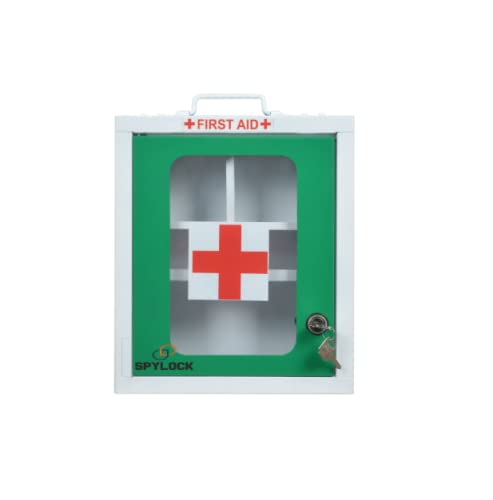 SPYLOCK Double Heavy Metal First Aid Kit BoxEmergency Medical Box Wall Mountable First Aid Box for Home School Office With Key Lock Green 1 - Image 3
