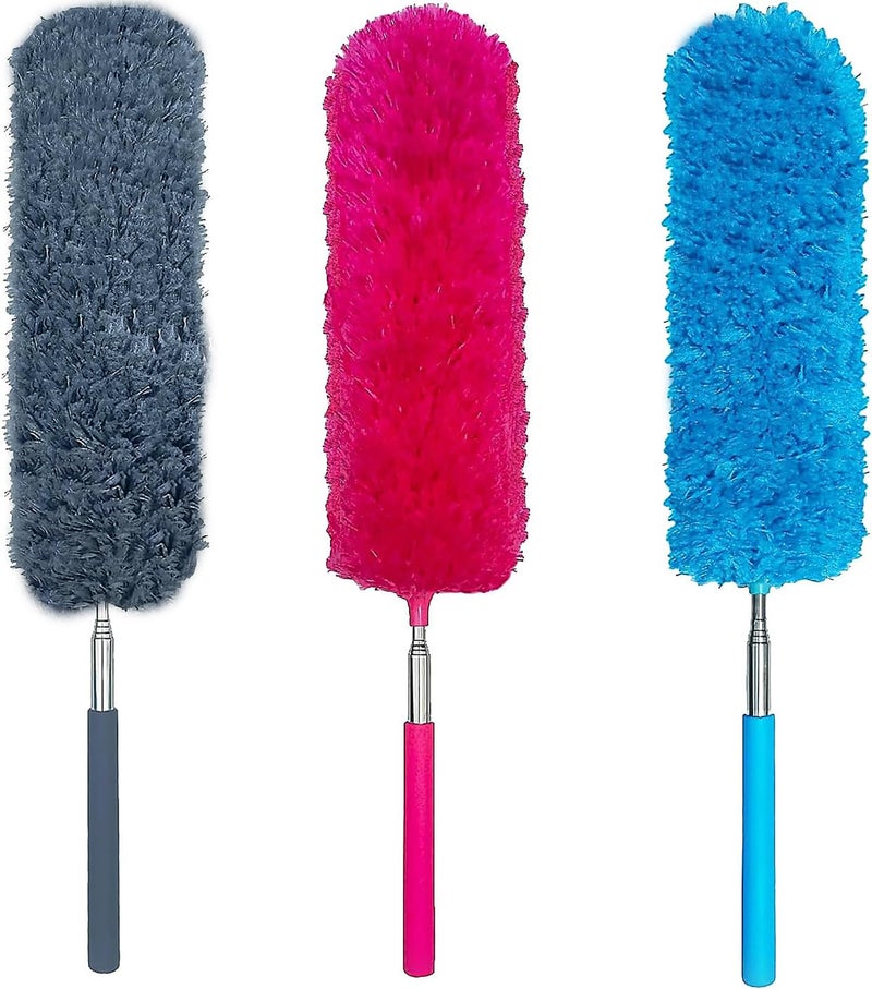 M-jump 3 PCS 15.7 to 35.5 Inch Extendable Telescoping Microfiber Duster Bendable Brush Washable Dusting Brush for Home Office Car - Image 1