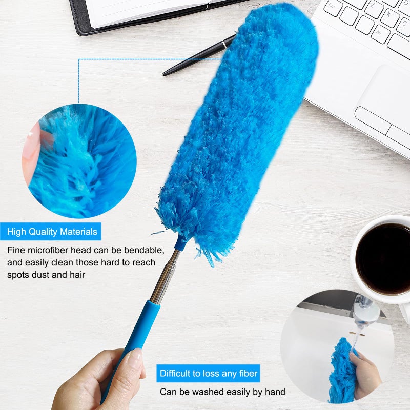 M-jump 3 PCS 15.7 to 35.5 Inch Extendable Telescoping Microfiber Duster Bendable Brush Washable Dusting Brush for Home Office Car - Image 4