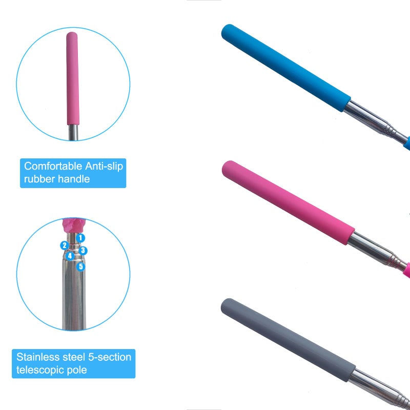 M-jump 3 PCS 15.7 to 35.5 Inch Extendable Telescoping Microfiber Duster Bendable Brush Washable Dusting Brush for Home Office Car - Image 3