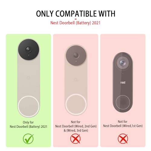 PUUUCI Silicone Case for Google Nest Hello Doorbell (Battery) 2021 Cover - Weatherproof Protective Nest Doorbell Silicone Skin Case (Brown) - Image 2