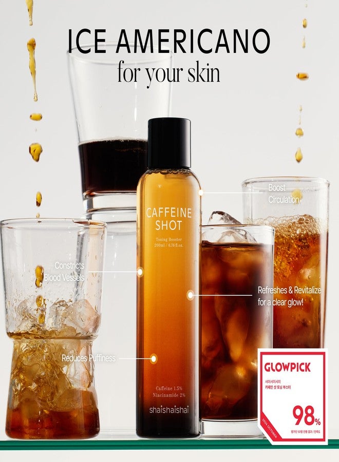 shaishaishai Caffeine Shot Toning Booster, Blemish Care, Reduces Pore Size, Gentle Exfoliation with PHA, LHA, High Concentrated 2% Niacinamide, Hypoallergenic, Korean Skin Care, 6.76 Fl Oz - Image 4