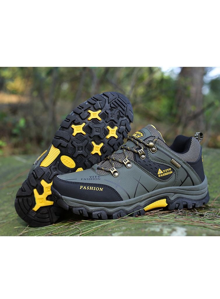 OUTAD Camping Climbing Lace-Up Hiking Shoe  Green - Image 4