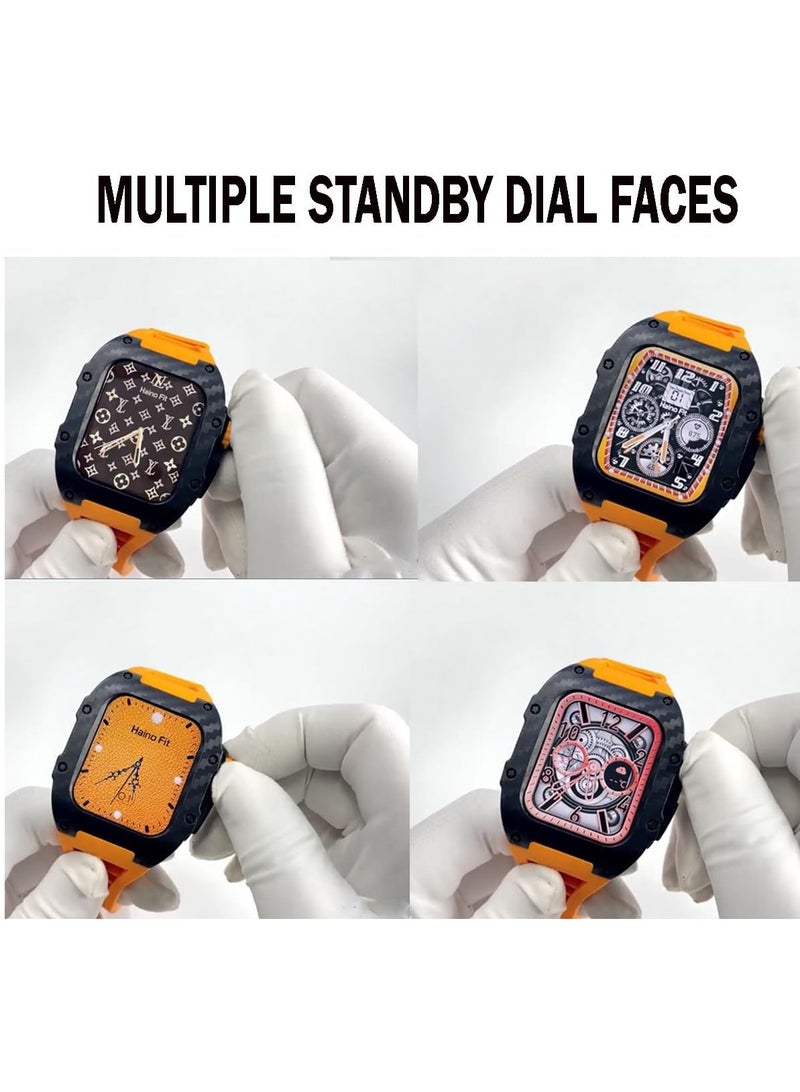 Haino Teko Haino Teko Germany Richard M10 smart watch with wireless charger 3 pair strap and inbuilt protection case strap for men's and boys - Image 3