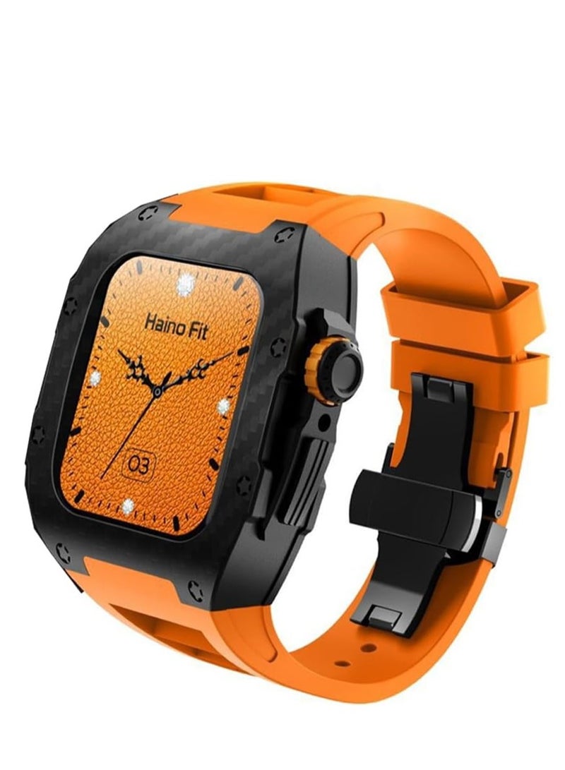 Haino Teko Haino Teko Germany Richard M10 smart watch with wireless charger 3 pair strap and inbuilt protection case strap for men's and boys - Image 4