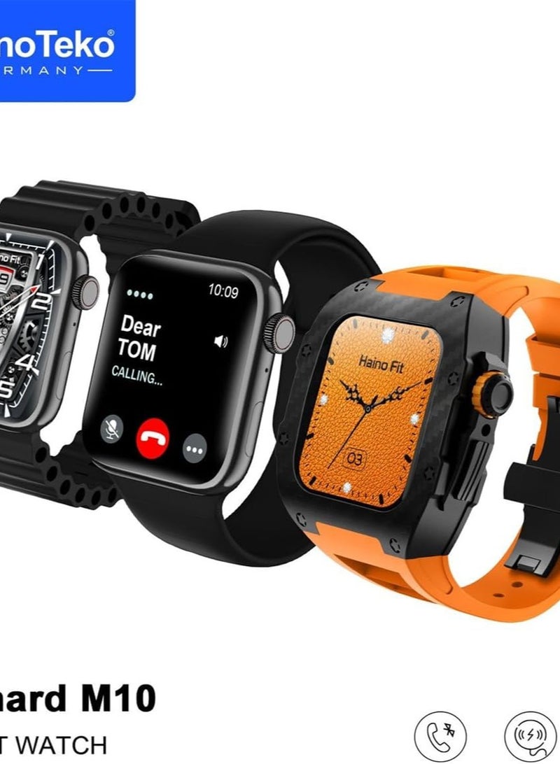 Haino Teko Haino Teko Germany Richard M10 smart watch with wireless charger 3 pair strap and inbuilt protection case strap for men's and boys - Image 5