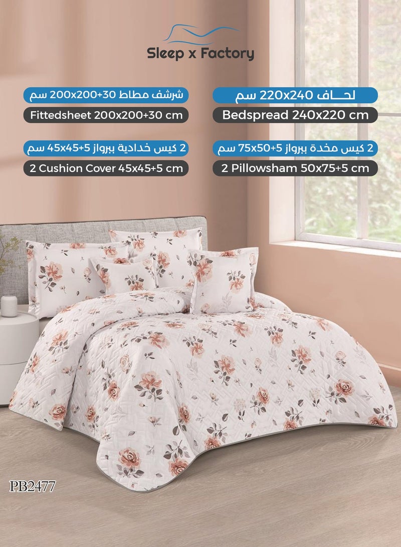 Sleep x Factory 6-Piece Double Compressed Comforter Set – Soft Microfiber Fabric – Elegant Design