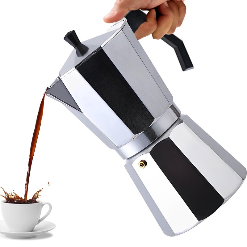 Vaolvpant 14 كوب من الألومنيوم Moka Pot Classic Stovetop Espresso Coffee Maker 700ml 23oz صانع القهوة Percolator Mocha Express صانعو المقهى المفضلون للمقهى الإيطالي والكوبي؟ تخمير الفضة - Image 1