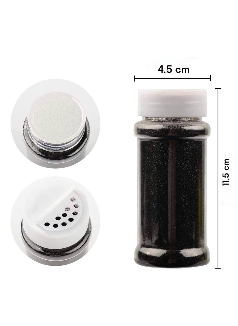 MARKQ Glitter Shaker Bottle, 100g Black Glitter Pots for Resin Epoxy Slime Painting Scrapbooking Arts and Crafts Supplies  - Image 2