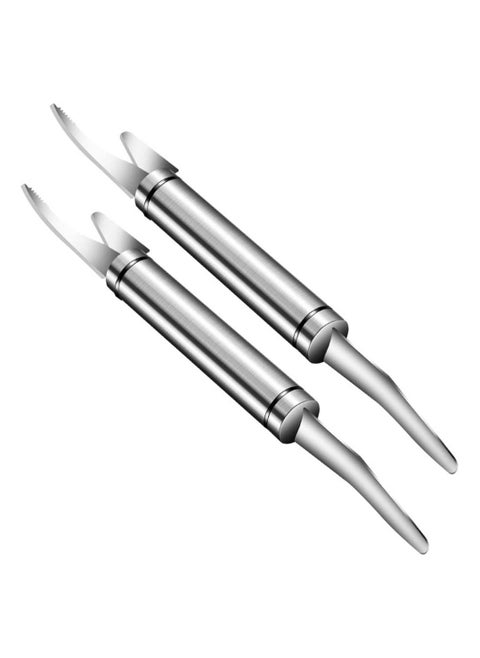 SYOSI Shrimp Line Fish Maw Knife, 5 in 1 Multifunctional Stainless Steel Shrimp Peeler and Deveiner Tool, Fish Scaler Remover, Double-headed Multipurpose Shrimp Cleaner Knife for Home Kitchen, 6 Pcs
