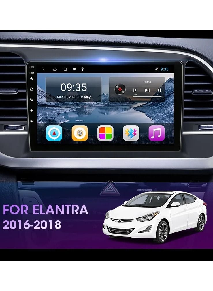 رايموس شاشة Android لهيونداي إلنترا 2016 إلى 2018 4 جيجابايت من ذاكرة الوصول العشوائي تدعم Apple Carplay Android Auto Wireless QLED شاشة تعمل باللمس بطاقة SIM تدعم DSP AHD كاميرا ملاحة غير متصلة بالإنترنت دع - Image 3