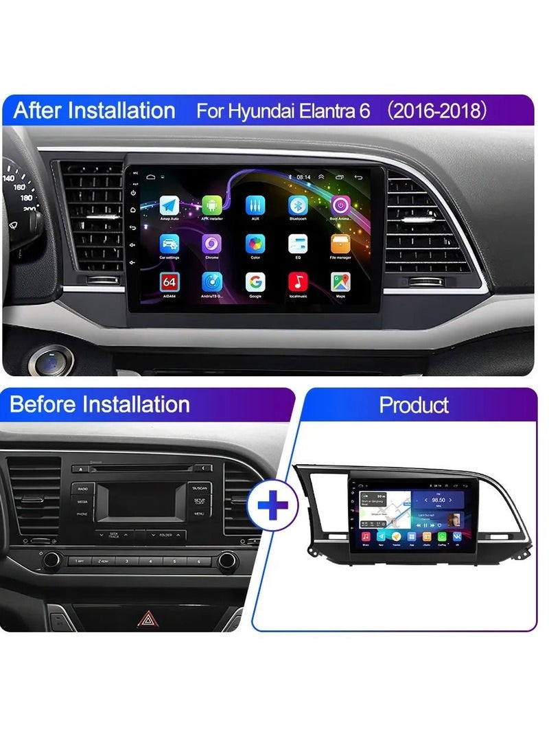 رايموس شاشة Android لهيونداي إلنترا 2016 إلى 2018 4 جيجابايت من ذاكرة الوصول العشوائي تدعم Apple Carplay Android Auto Wireless QLED شاشة تعمل باللمس بطاقة SIM تدعم DSP AHD كاميرا ملاحة غير متصلة بالإنترنت دع - Image 2