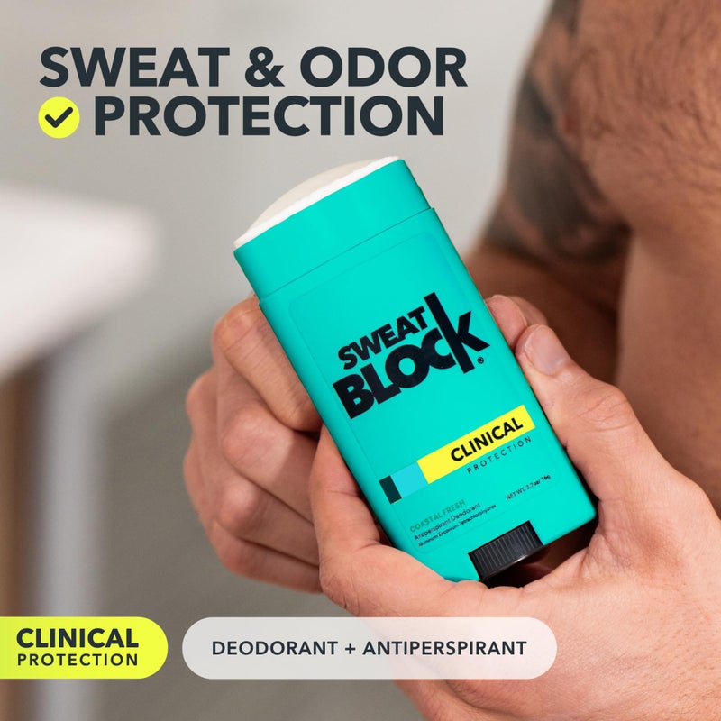 SweatBlock Clinical Strength Deodorant and Antiperspirant for Men and Women Coastal Fresh Scent 2 Pack 48 Hour Protection Against Odor and Excessive Sweat Ideal for Active Lifestyles and Daily Use - Image 2