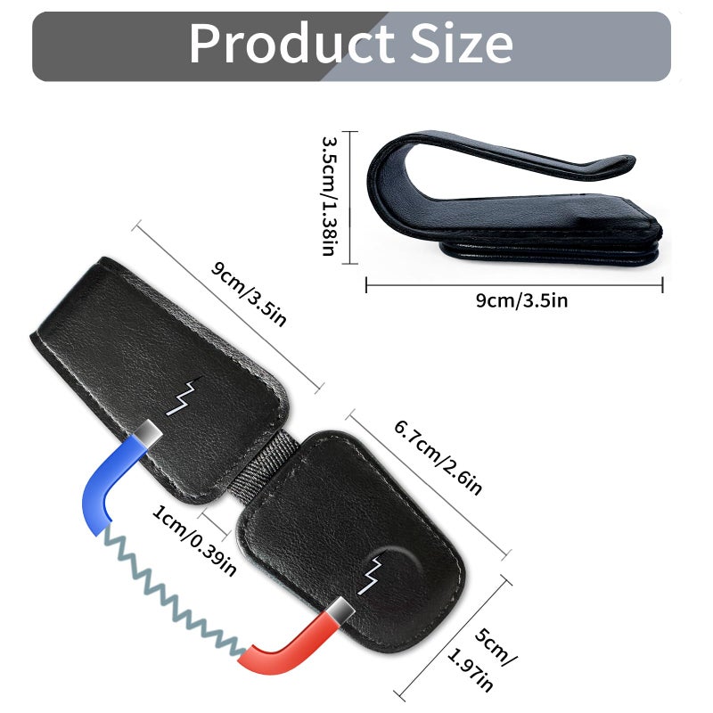 TILDOSAC 2 Pack Sunglass Holder Organizer Clip for Car Visor (Double Black) - Image 3