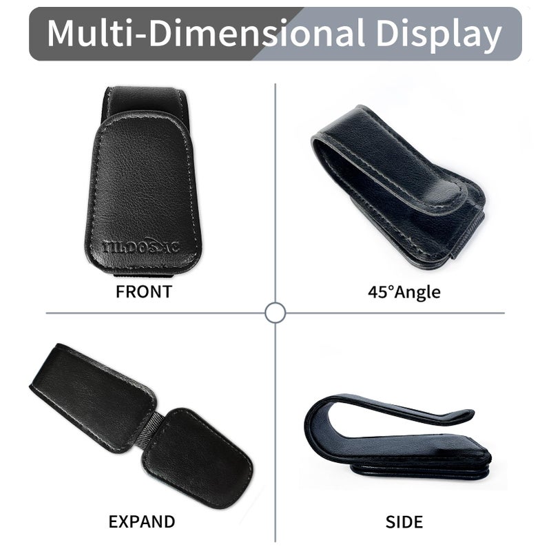 TILDOSAC 2 Pack Sunglass Holder Organizer Clip for Car Visor (Double Black) - Image 4