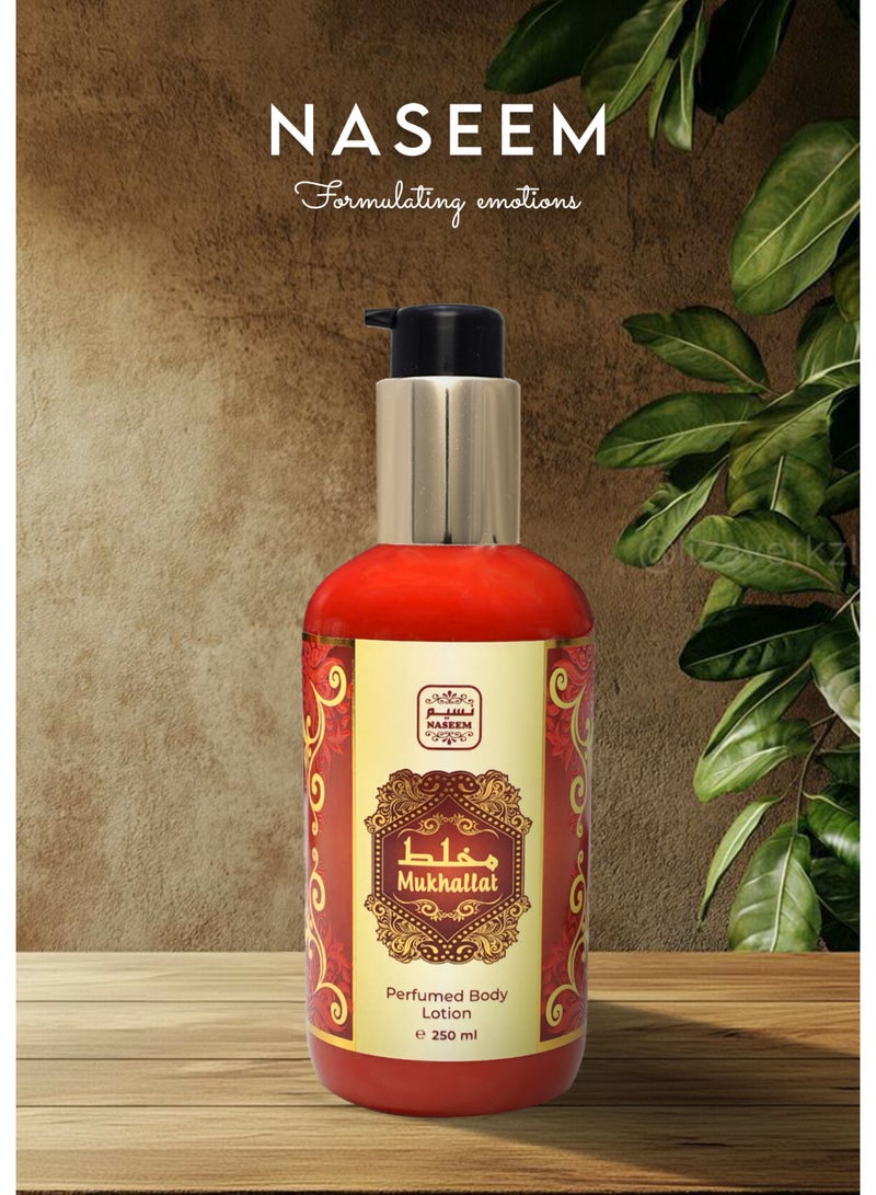 Naseem Mukhallat Perfumed Body Lotion for Men and Women – 250ML - Image 2