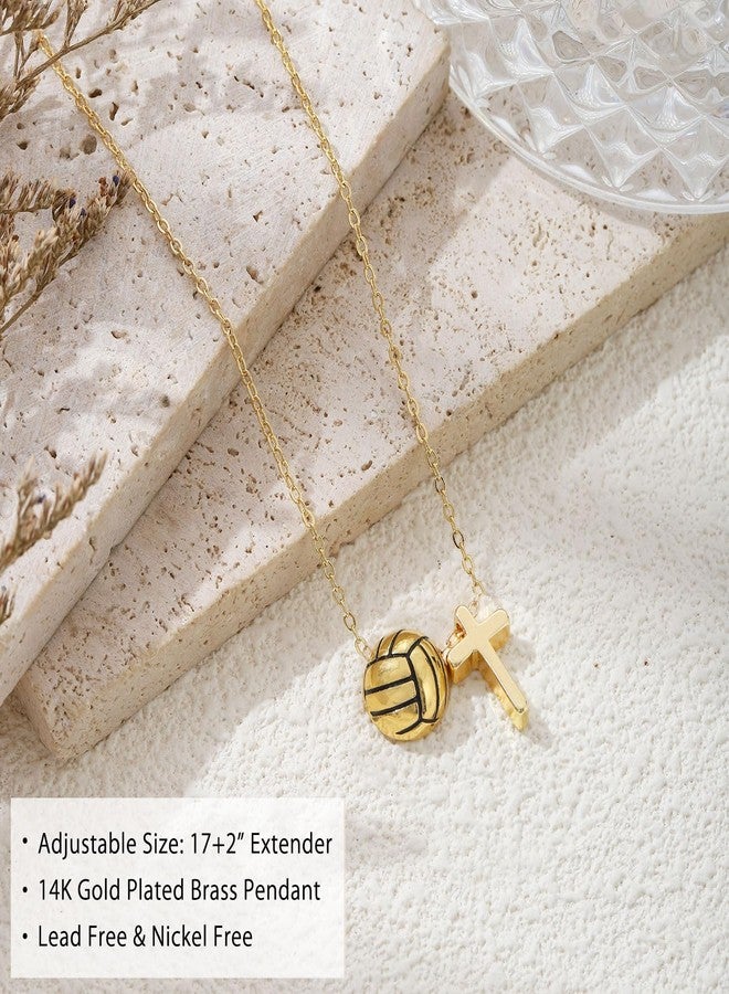 AULSIEY Volleyball Necklace Gifts for Teen Team, Volleyball Cross Necklace Jewelry Stuff Accessories for Women, Volley Ball Senior Night Gifts for Team Player Coach, Christmas Birthday Gifts for Player-Vo - Image 4
