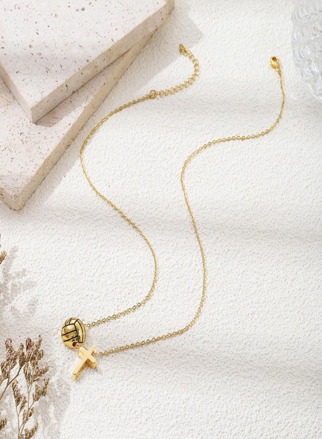 AULSIEY Volleyball Necklace Gifts for Teen Team, Volleyball Cross Necklace Jewelry Stuff Accessories for Women, Volley Ball Senior Night Gifts for Team Player Coach, Christmas Birthday Gifts for Player-Vo - Image 5