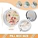 Modixun 4 Pack Elegant Small Pill Box 3 Compartments Pill Case for Purse Pocket with Mirror Metal Travel Portable Medicine Tablet Vitamin Holder Organizer Container Style A - Image 4