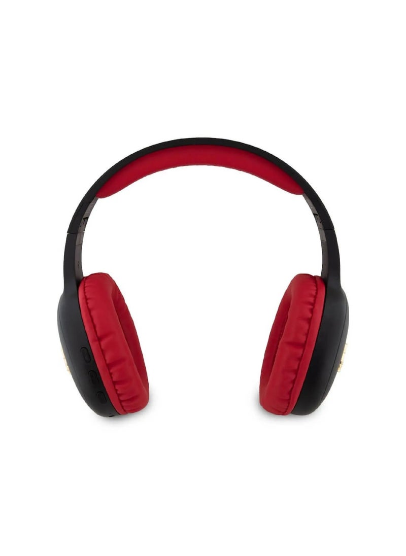 Hello Kitty - Hello Kitty Bluetooth Headphones Metal Logo Oval Shape / Boast a Rich And Balanced Sound /Up To 8 Hours of Wireless Listening / 40mm Driver size / Bluetooth Version 5.3 With A Range Of 10 Meters / - Black/Red - Image 1