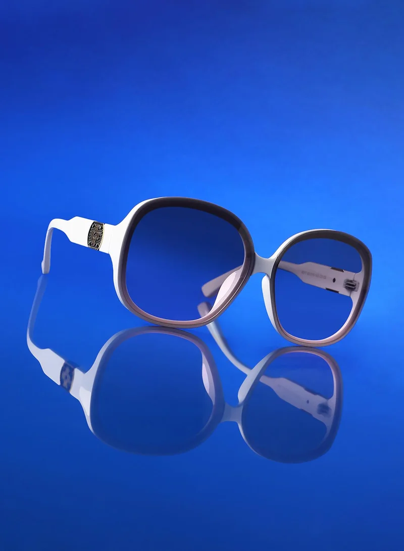 صوص هاوت نظارات شمسية فراشة متدرجة - أبيض