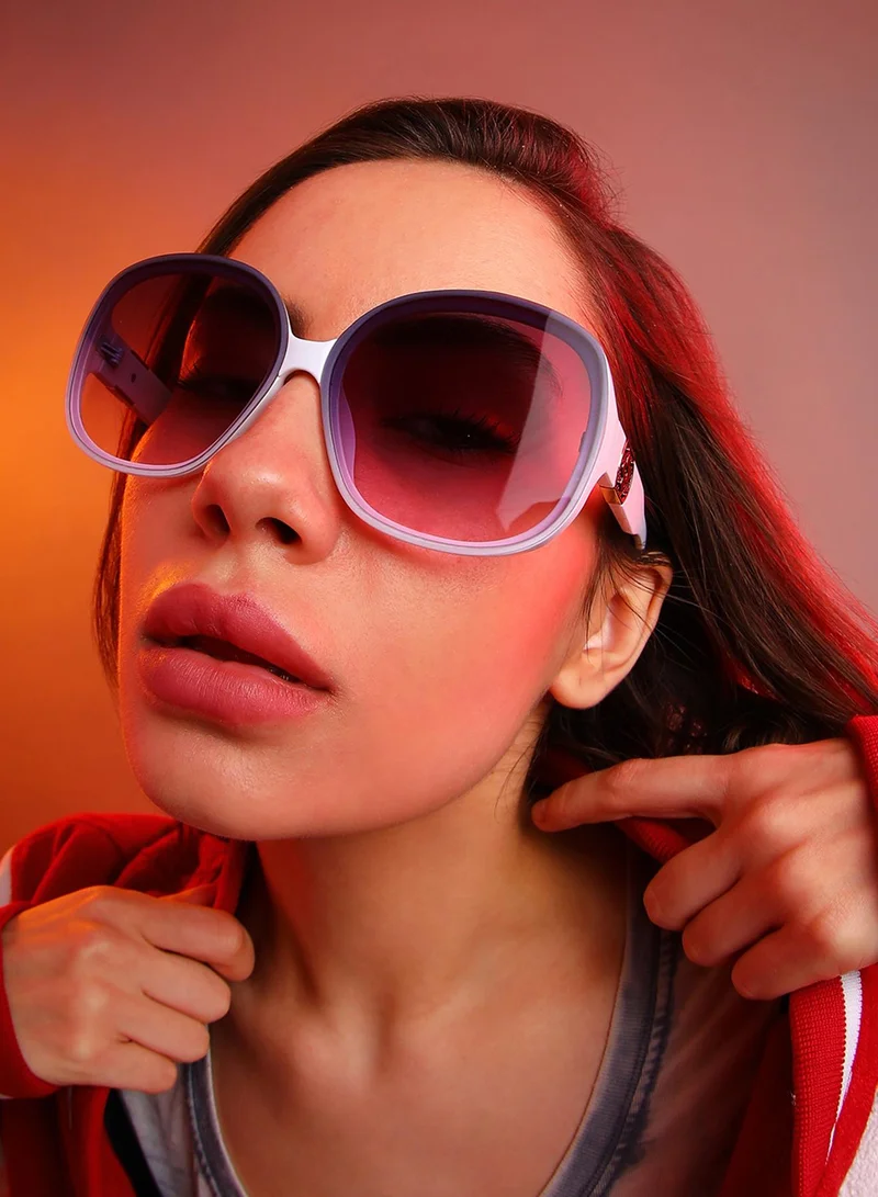 صوص هاوت نظارات شمسية فراشة متدرجة - أبيض