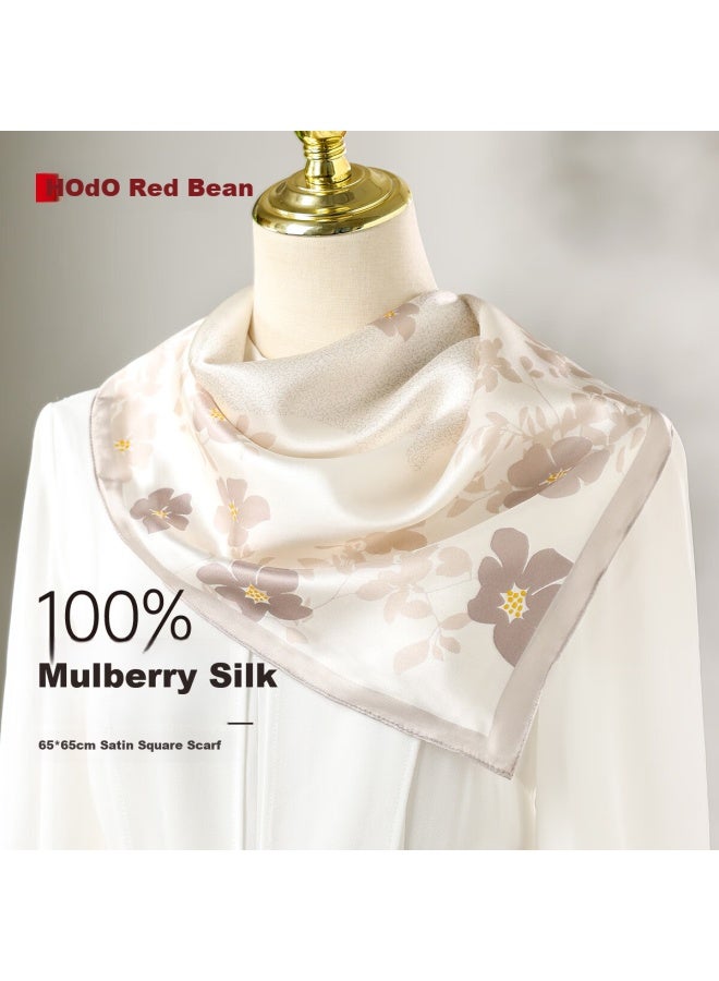Hodo 100% Mulberry Silk Printed Satin Small Square Scarf For Women Gift Box For Women's Day - Image 1