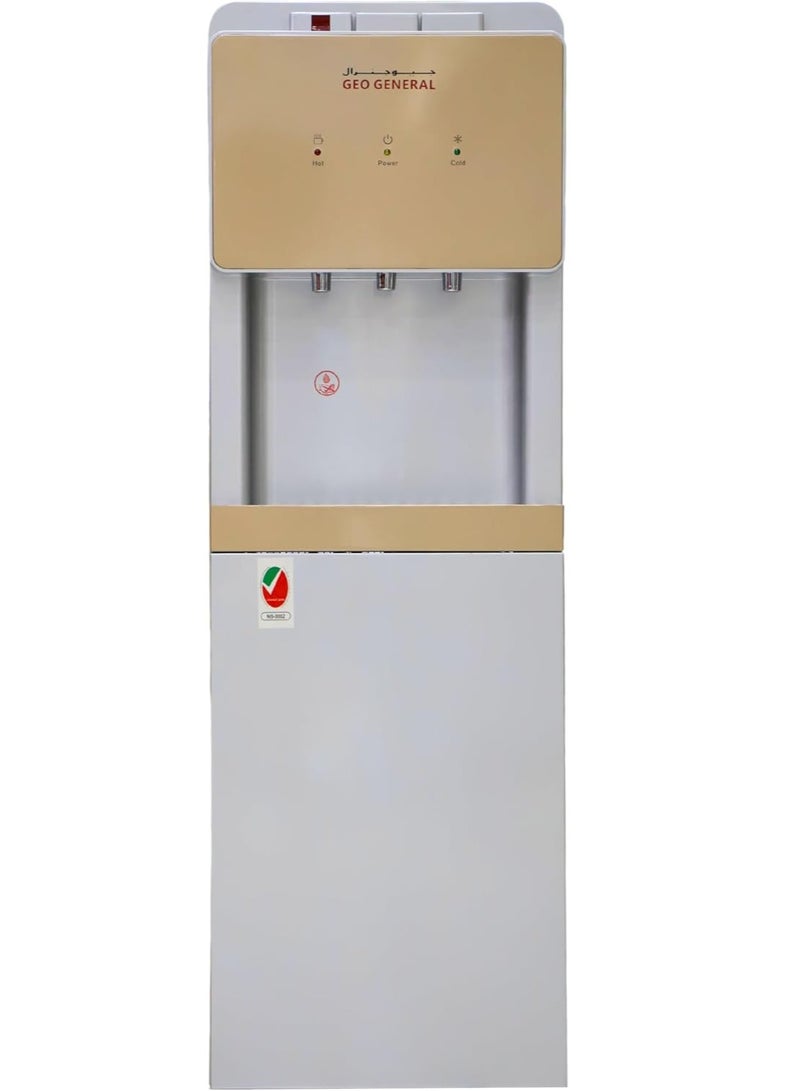 GEO GENERAL Water Dispenser, GSM-310LB Model, 3 Taps, Cold & Hot, 5L Hot/2L Cold Capacity, 550W Heating/90W Cooling, Stainless Steel Tank - Image 1