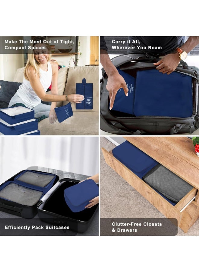 مجموعة منظمة تخزين السفر الممتازة 7 قطعة ، أكياس شبكة محمولة قابلة للطي ذات سعة كبيرة مع فصل جاف رطب ومضادة للبكتيريا ، خفيفة الوزن لملابس السفر / إكسسوارات تنظيم وتخزين المنزل - Image 5