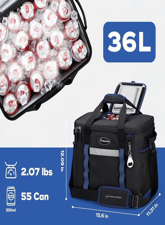 Maelstrom Soft Cooler Bag,Collapsible Soft Sided Cooler,55 Cans Beach Cooler,Ice Chest,Large Leakproof Camping Cooler,Portable Travel Cooler for Grocery Shopping,Black - Image 5