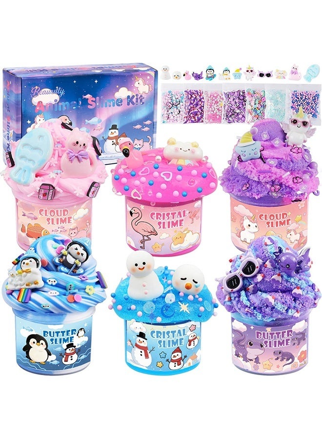 Beauenty 6 Pack Slimes, Slime for Kids Animal Wonderland, Butter Cloud Slime kit for Girls Ages 3-12, Toys for Girls and Boys, Birthday Ramadan Party Favors for Kids Goodie Bag Stuffers - Image 1
