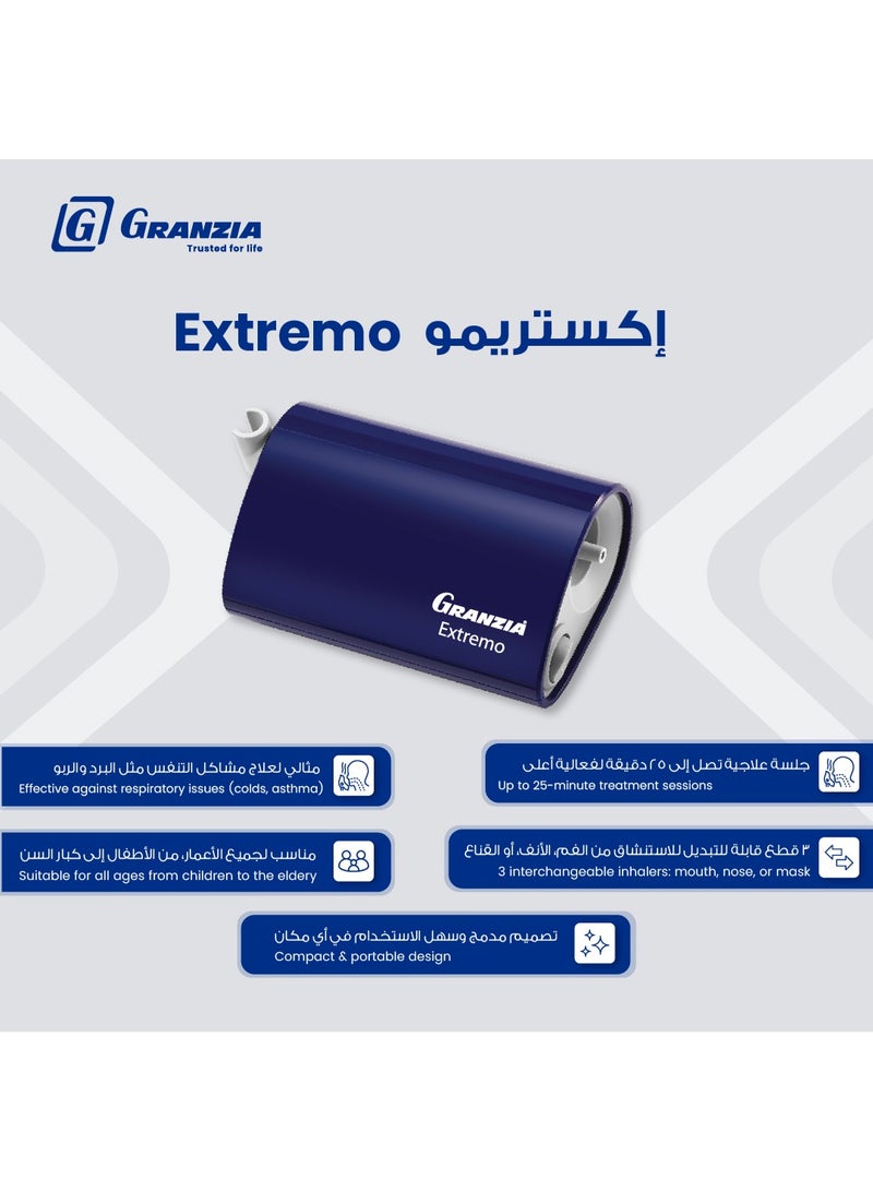 Granzia Extremo Compressor Nebulizer – Energy-Efficient Steam Inhaler for Adults & Kids – Quiet & Powerful Nebulizer Machine with Masks & Medicine Cup – Asthma, Sinus & Cold Relief - Image 3