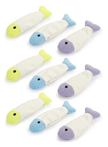 SmartyKat (9 Count Fish Flop Crinkle Catnip Cat Toys - Multi Color, 9 Count - Image 1