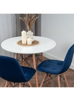 Pack Of 4 - Dining Chair Woven Fabric Base Cafe Chair Side Chair Kitchen Breakfast Living Room Chair Dark Blue - pzsku/Z14F68BE0D7D074747B5AZ/45/_/1740300242/5e18cbc5-5ea2-4c21-aa9d-3d6308925f31