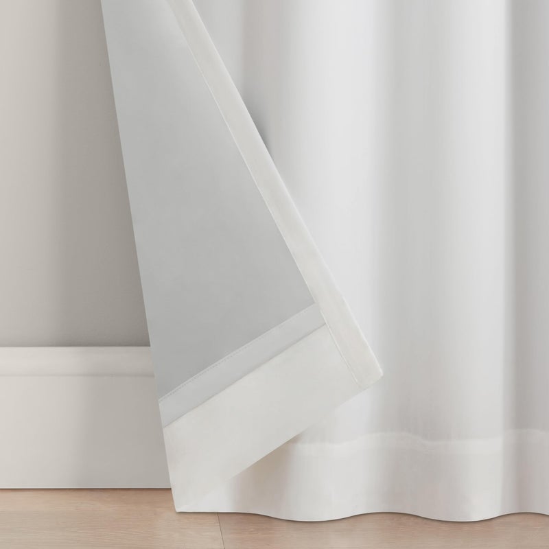 ECLIPSE KIDS Blackout Curtain, Kids Curtain with Tacked Bow Tab Top Header, 84 in x 40 in, Thermaback 100% Blackout Curtain, Curtain for Kids Room or Playroom, 1 Window Curtain, White - Image 2