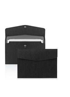 Generic A4 Envelope File Holder, Waterproof Document Bag,  Lightweight PU Leather Multifunction Portfolio, Document File Folder, File Organizer Storage Case for Paper Document Tablet Case 2PCS Black  - Image 1