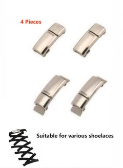 Generic 4 Pieces Shoelaces Buckle Lock Metal Quick Easy Shoelace No Tie BuckLe Switch Logo for Kids Adults Shoe Strings  - Image 1