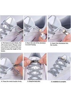 Generic 4 Pieces Shoelaces Buckle Lock Metal Quick Easy Shoelace No Tie BuckLe Switch Logo for Kids Adults Shoe Strings  - Image 4