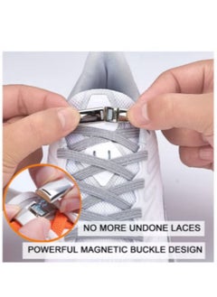 Generic 4 Pieces Shoelaces Buckle Lock Metal Quick Easy Shoelace No Tie BuckLe Switch Logo for Kids Adults Shoe Strings  - Image 2