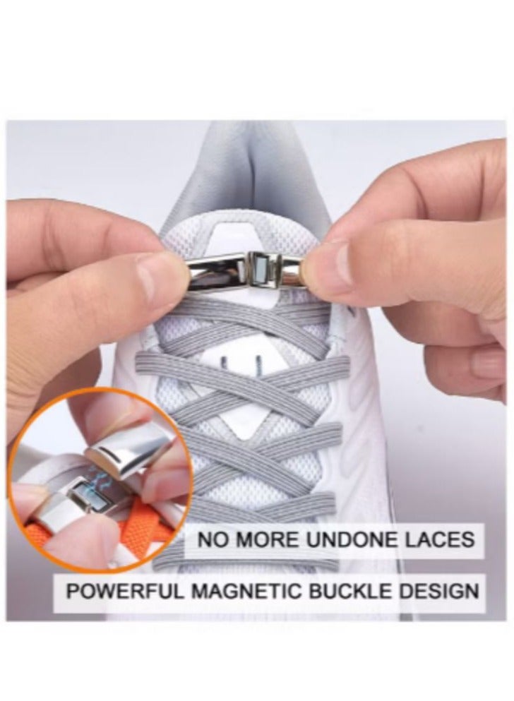 4 Pieces Shoelaces Buckle Lock Metal Quick Easy Shoelace No Tie BuckLe Switch Logo for Kids Adults Shoe Strings  - Image 2