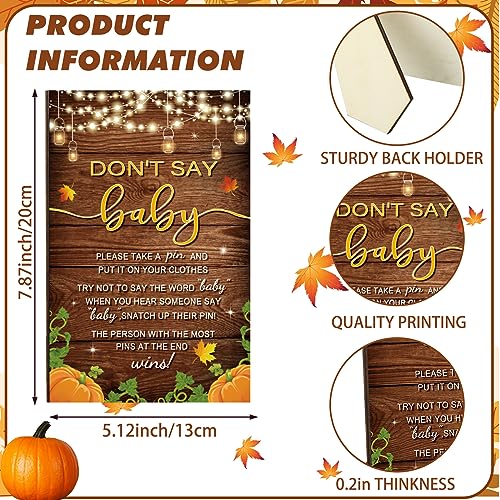 Patelai 321 Pcs Fall Thanksgiving Baby Shower Game Supplies Rustic Fall Baby Shower Bingo, Guess Who Mommy or Daddy Friendsgiving Little Pumpkin Is on The Way Photo Booth Photography - Image 4