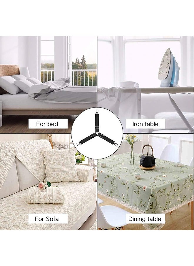 Generic 4 Pieces Bed Sheet Holder Straps Adjustable Elastic Fasteners (Black)  - Image 5