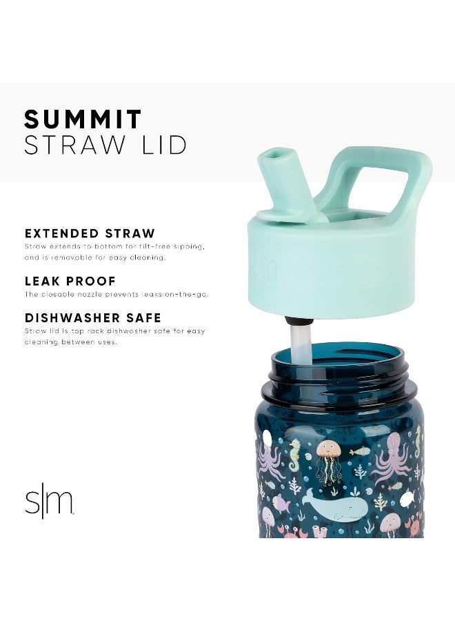 Simple Modern Disney Frozen Kids Water Bottle Plastic BPA-Free Tritan Cup with Leak Proof Straw Lid | Reusable and Durable for Toddlers, Girls | Summit Collection | 12oz, Frozen Elsa's Snowflake - Image 3